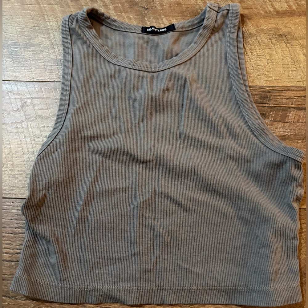 Talentless Sage Green Crop Top